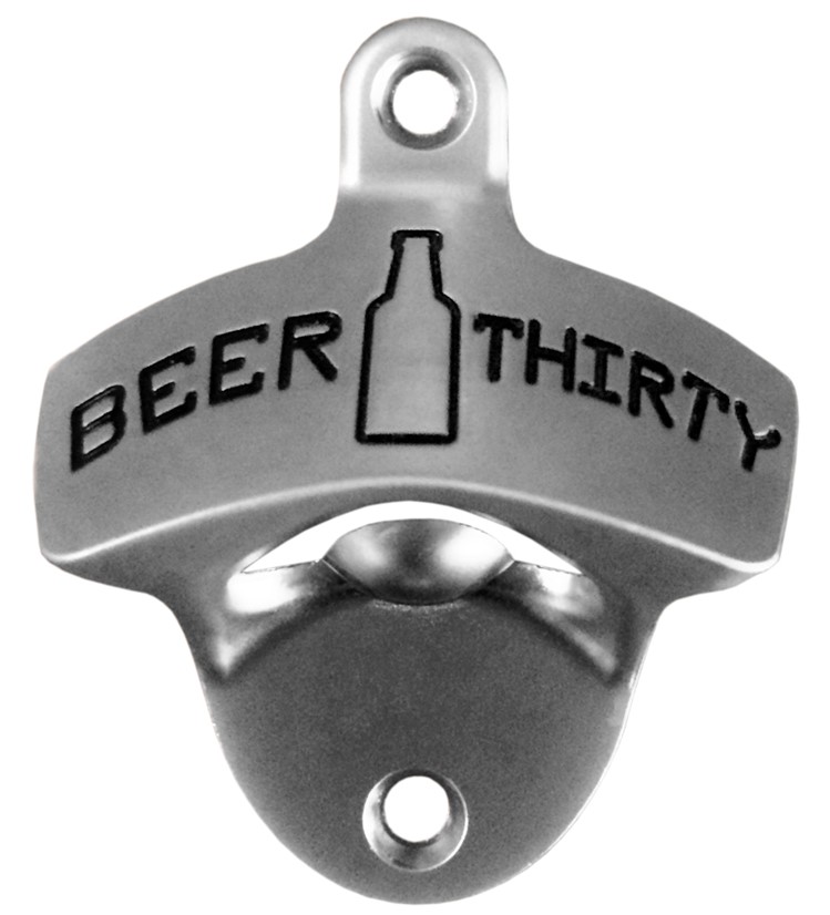 Wall Mounted Beer Soda Cap Bottle Opener Open Here with Catcher Box and Screws for Bar Kitchen Home Deck Patio